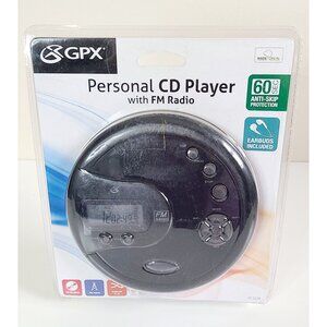 GPX Personal CD Player With FM Radio & Earbuds Anti-Skip Protection New